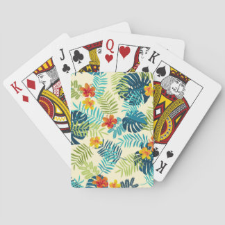 Tropical Monstera Hibiskus Summer Pattern Spielkarten