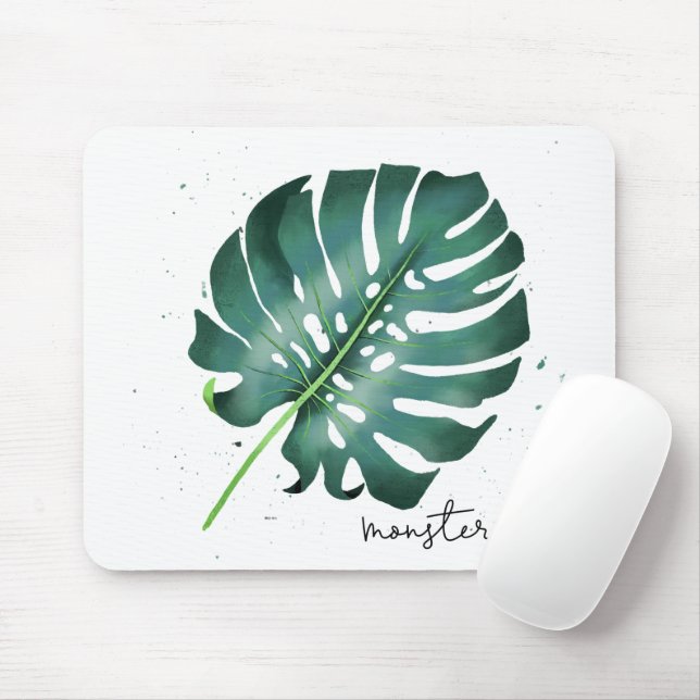 Tropical Monstera Houseplant Mousepad (Mit Mouse)