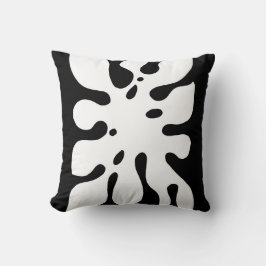 Tropical Monstera Leaf Abstrakt Schwarz-Weiß Kissen