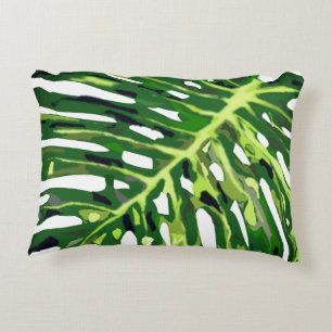 Tropical Monstera Leaf Accent Pillow Dekokissen