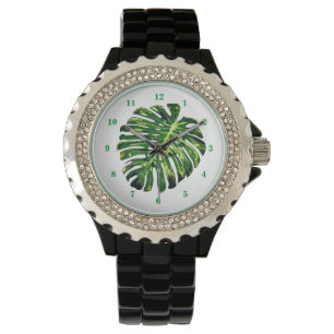 Tropical Monstera Leaf Armbanduhr