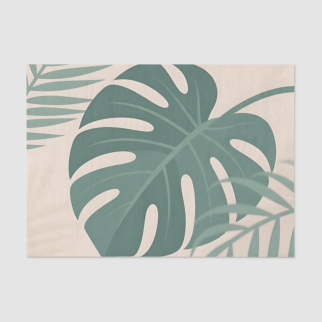 Tropical Monstera Leaf Botanical Serenity Seidenpapier (Vorderseite)
