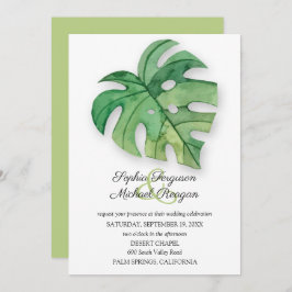 Tropical Monstera Leaf Botanische Hochzeit Einladu