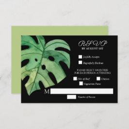 Tropical Monstera Leaf Botanische Hochzeit RSVP Karte