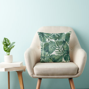 Tropical Monstera Leaf Botanisches Muster Kissen