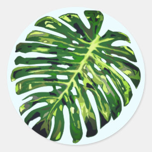 Tropical Monstera Leaf - Exotic - Runder Aufkleber