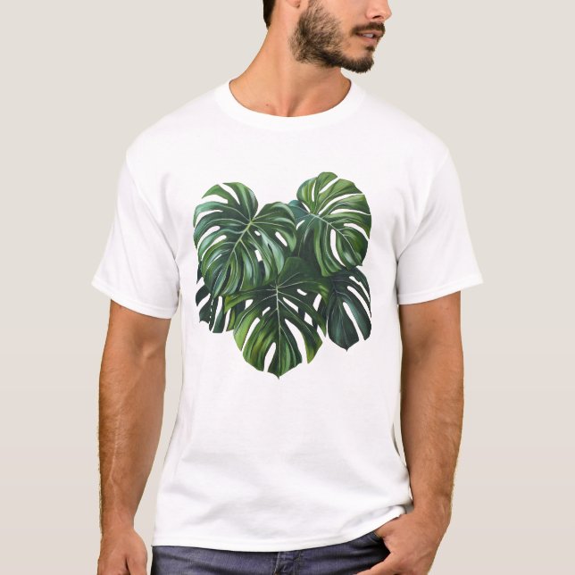 Tropical Monstera Leaf Foliage T - Shirt (Vorderseite)