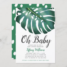 Tropical Monstera Leaf Gender Neutral Baby Dusche