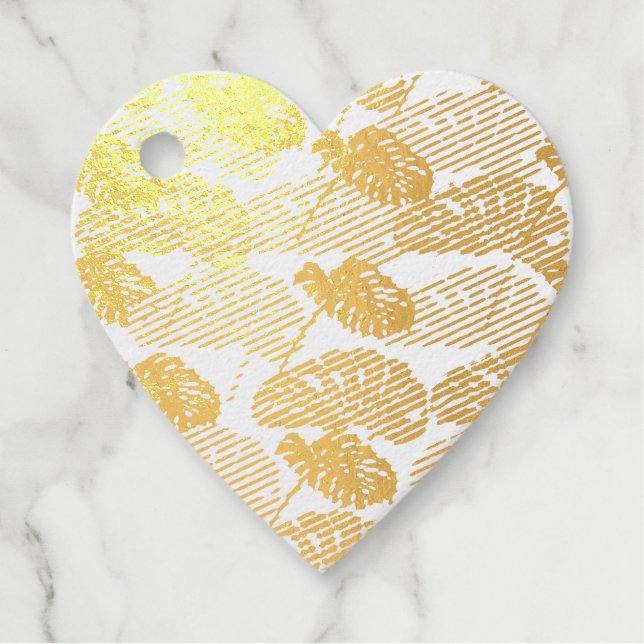 Tropical Monstera Leaf Geschenkanhänger (Vorderseite)