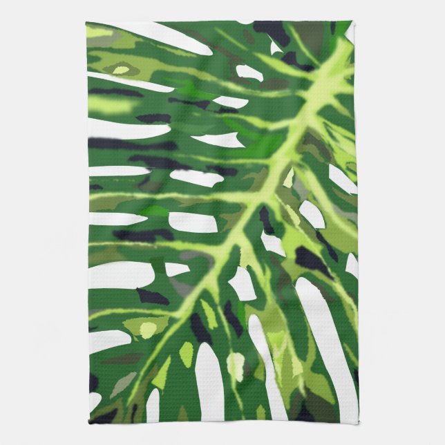 Tropical Monstera Leaf - Geschirrtuch (Vertikal)
