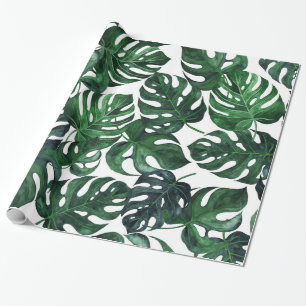 Tropical Monstera Leaf Gift Wrap Geschenkpapier
