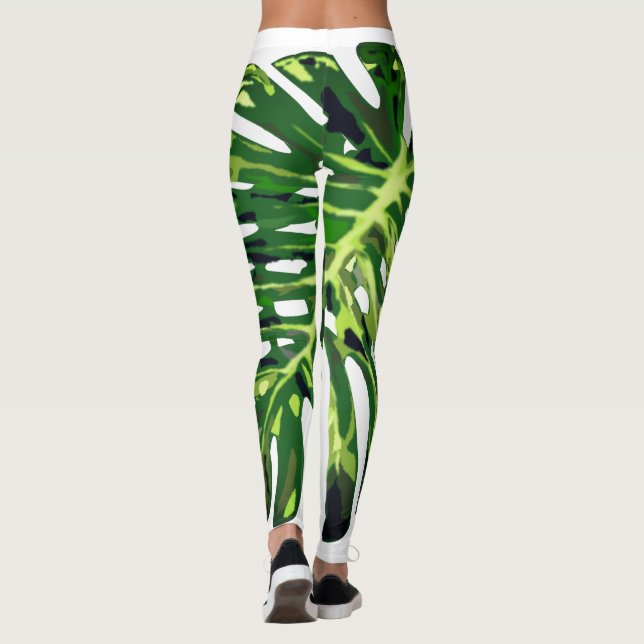 Tropical Monstera Leaf Leggings (Rückseite)