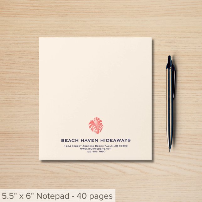Tropical Monstera Leaf Logo Notepad Notizblock (Von Creator hochgeladen)