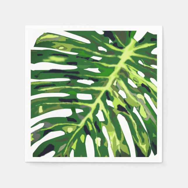Tropical Monstera Leaf Napkins - Exotischer Urlaub Serviette (Vorderseite)