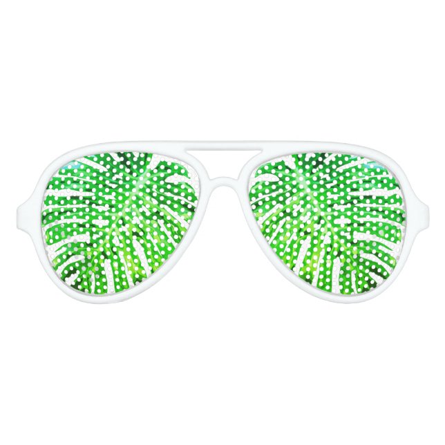 Tropical Monstera Leaf Partybrille (Vorderseite)