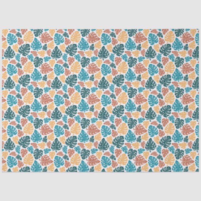 Tropical Monstera Leaf Pattern - farbenfrohe Natur Seidenpapier (Vorderseite)
