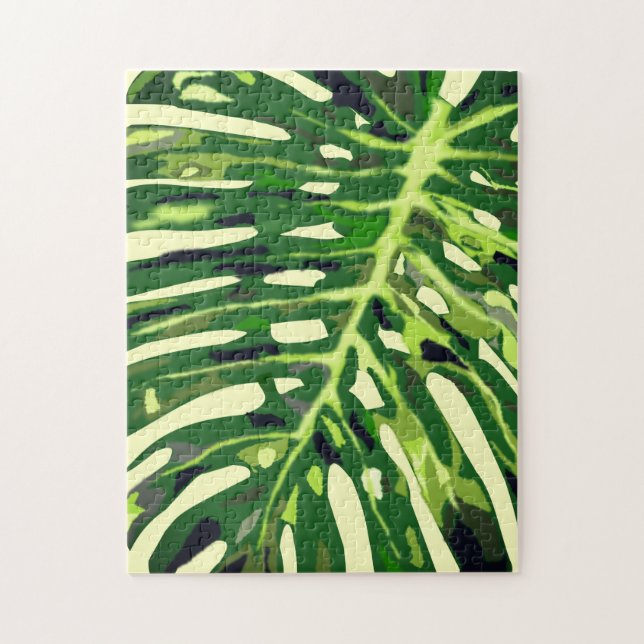 Tropical Monstera Leaf Puzzle (Vertikal)