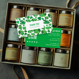 Tropical Monstera Leaf QR Code Soziale Icons Danke Visitenkarte