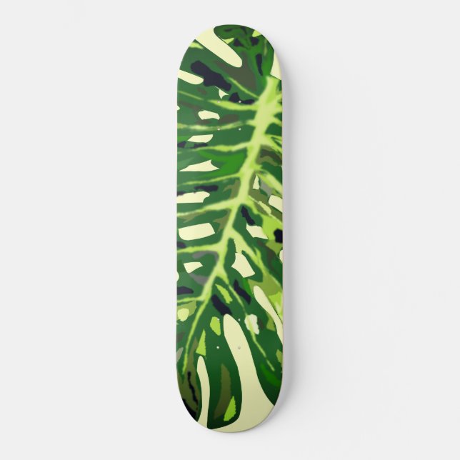 Tropical Monstera Leaf - Skateboard (Vorderseite)