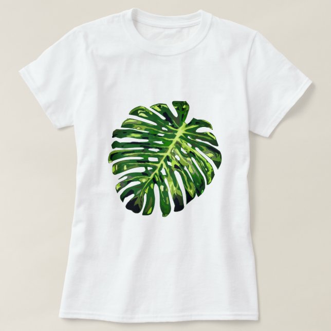 Tropical Monstera Leaf T - Shirt - Sommerferien (Design vorne)
