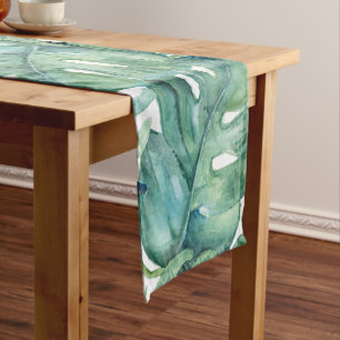 Tropical Monstera Leaf Table Runner Kurzer Tischläufer