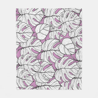 Tropical Monstera Pflanze Wiederholungsmuster Fleecedecke