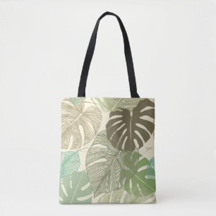 Tropical Monstera Retro HandGezeichnet Muster