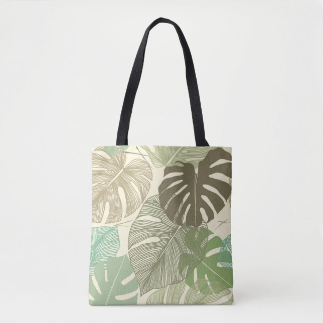 Tropical Monstera Retro HandGezeichnet Muster (Vorderseite)