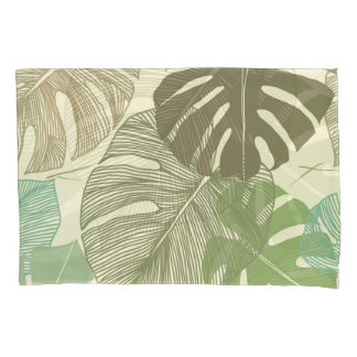 Tropical Monstera Retro HandGezeichnet Muster Kissenbezug