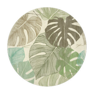 Tropical Monstera Retro HandGezeichnet Muster Schneidebrett