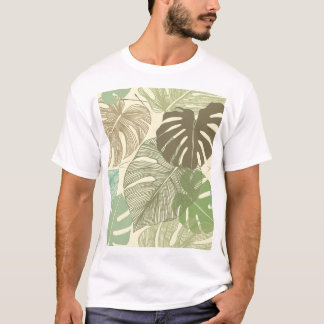 Tropical Monstera Retro HandGezeichnet Muster T-Shirt