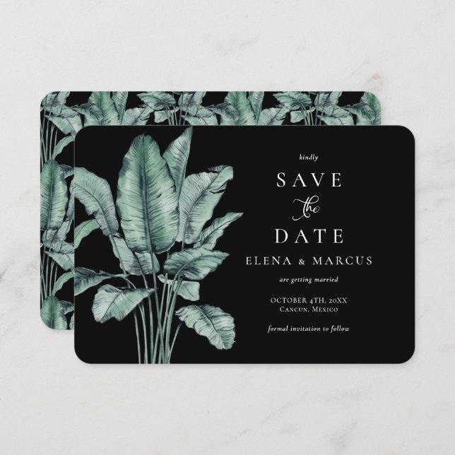 Tropical Monstera Save the Date (Vorne/Hinten)