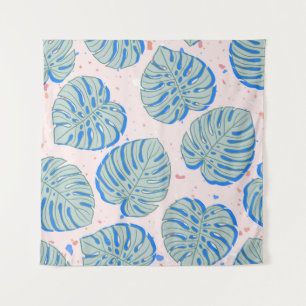 Tropical Monstera: Terrazzo Vintages Muster Wandteppich