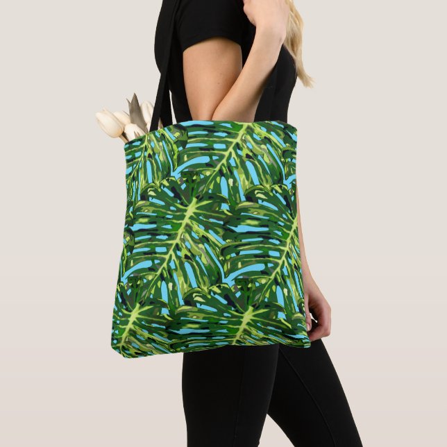 Tropical Monstera Tote Bag oder Crossbody Bag (Von Nahem)
