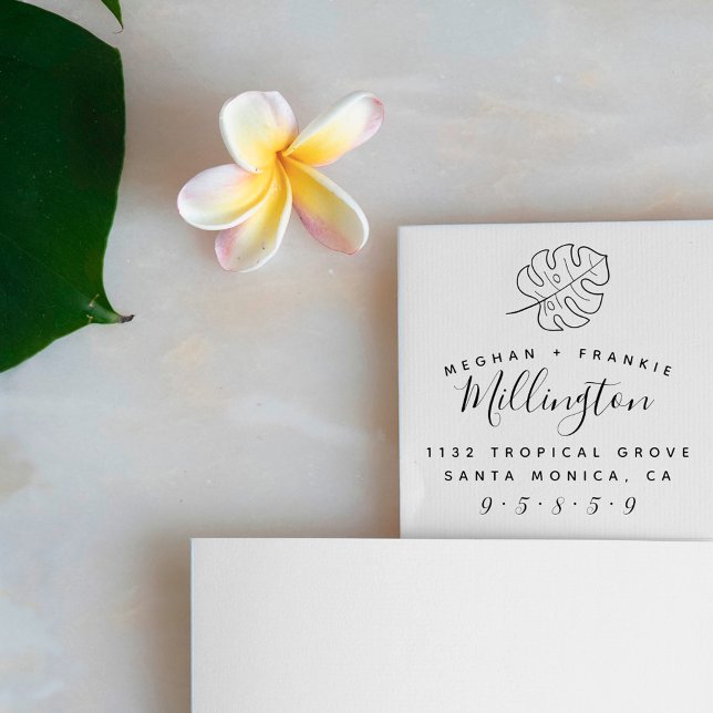 Tropical Monstera | VERHEIRATETE RÜCKSENDEADRESSE Permastempel (Von Creator hochgeladen)