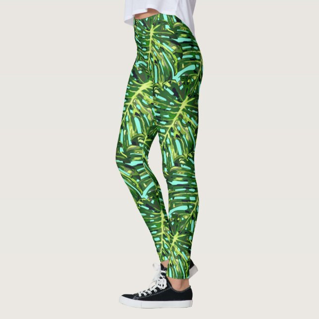 Tropical Monstera Verlasse Leggings (Links)