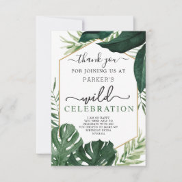 Tropical Monstera Wild One Birthday Danke Karte