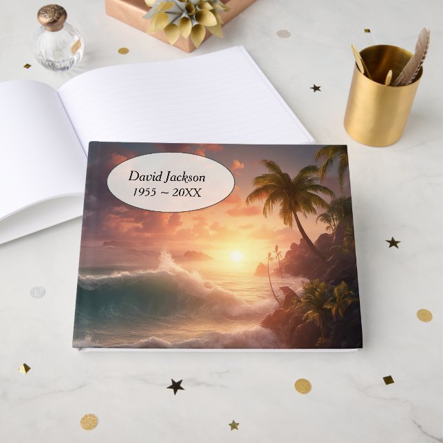 Tropical Morning Sunrise for Memorial Service  Gästebuch (Vorderseite Offen)