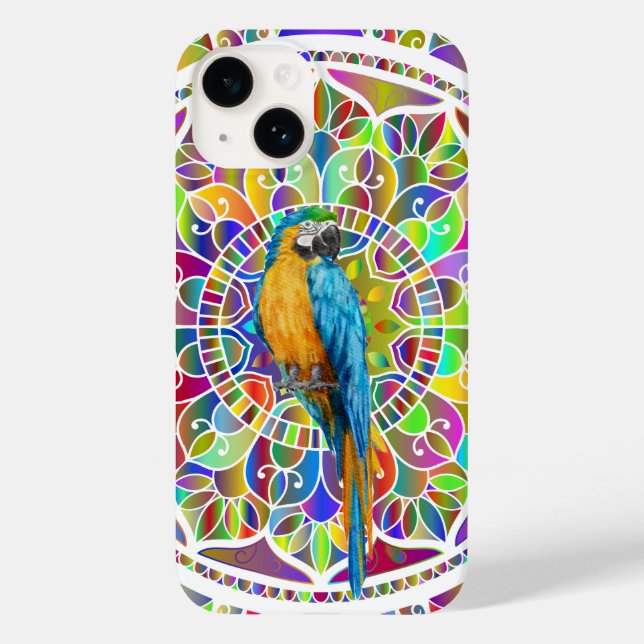 Tropical Mosaic – Blue & Gold Macaw Mandala Case-Mate iPhone Hülle (Rückseite)
