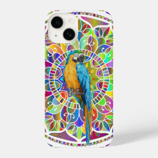 Tropical Mosaic – Blue & Gold Macaw Mandala iPhone 14 Hülle
