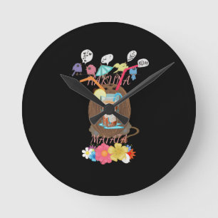 Tropical Nature's Bounty" Kokos-Limonade-Kunst Runde Wanduhr