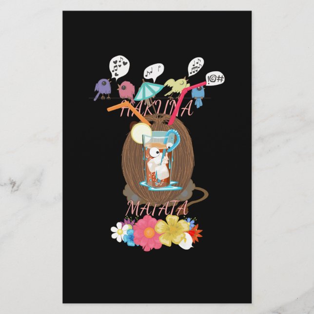 Tropical Nature's Bounty" Kokospalmen Briefpapier (Vorderseite)