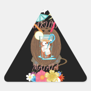 Tropical Nature's Bounty" Kokospalmen Dreieckiger Aufkleber