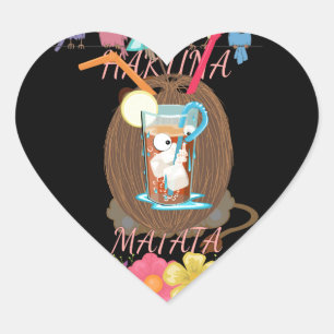 Tropical Nature's Bounty" Kokospalmen Herz-Aufkleber