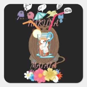 Tropical Nature's Bounty" Kokospalmen Quadratischer Aufkleber