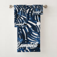 Tropical Navy Blauer Dschungel Blätter Name