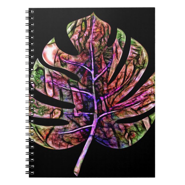 Tropical Neon Bright Leaf Notizblock (Vorderseite)