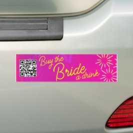 Tropical Neon Buy Bride Drink QR Code Autoaufkleber