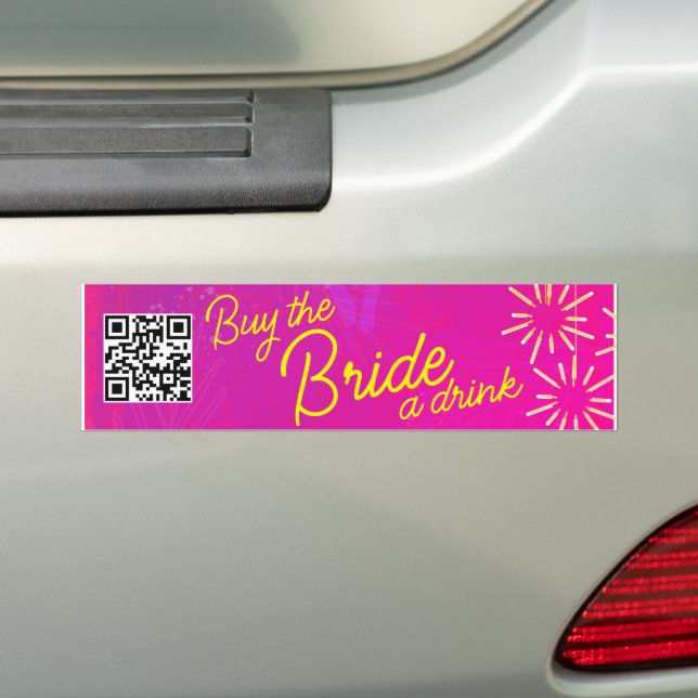 Tropical Neon Buy Bride Drink QR Code Autoaufkleber (Auf Auto)
