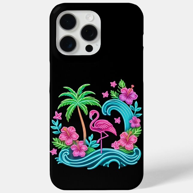 Tropical Neon Flamingo Case-Mate iPhone Hülle (Rückseite)